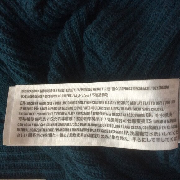 Abercrombie & Fitch Teal Cropped Ribbed Cardigan Size Small - Picture 5 of 5